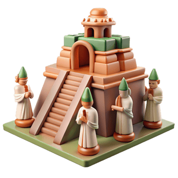 wonderful creative 3D Stylized Temple Illustration 4K png