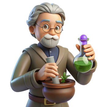 wonderful modern 3D Cartoon Scientist Alchemist exclusive png