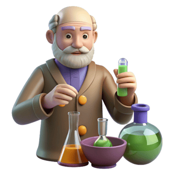magnificent rustic 3D Illustration Scientist Lab Experiment detailed png