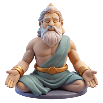stunning traditional 3D Render Peaceful God Figure in Meditation 4K png
