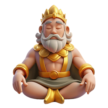 magnificent traditional 3D Render King Meditation genuine png