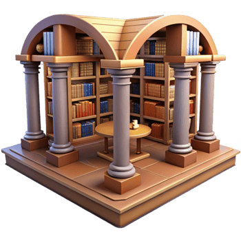 dramatic creative 3D Render of Classical Library Nook professional png