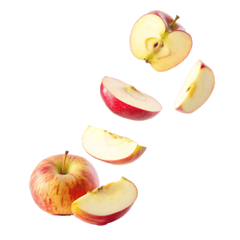 Floating Slices of Red Apple Fruit Photo png