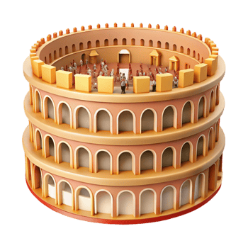 wonderful rustic 3D Colosseum Illustration professional png