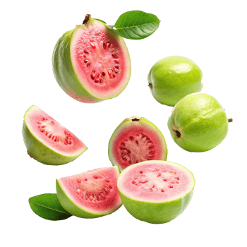 Fresh Juicy Guavas Ready to Eat Sliced and Whole Guavas Tropical Fruit Goodness png