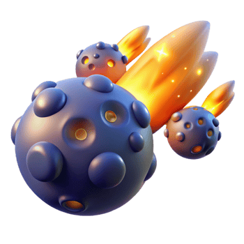 vibrant rustic 3D Asteroid Field Render, Space Rock original png