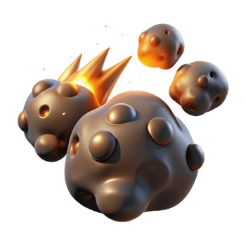 impressive abstract 3D Render Burning Meteoroid Cluster genuine png