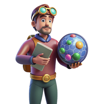 magnificent rustic 3D Illustration Adventurer with Orb high resolution png