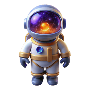 wonderful creative Cute Astronaut 3D Render professional png