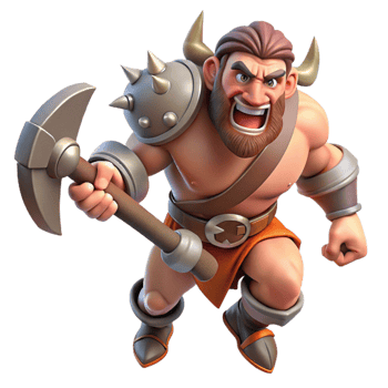 dramatic abstract 3D Illustration Mighty Barbarian Warrior high quality png