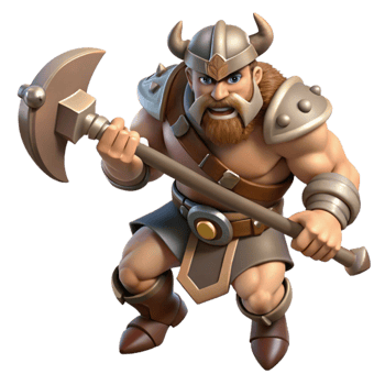 dramatic contemporary Mighty Viking Warrior 3D Illustration original png