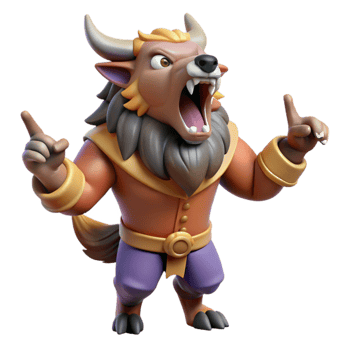 serene creative 3D Render of a Roaring Minotaur Illustration original png