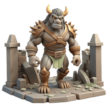 wonderful abstract 3D Render Minotaur Fantasy Figure professional png
