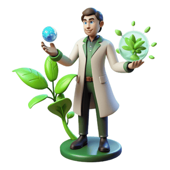wonderful rustic 3D Scientist Protecting Planet Earth detailed png