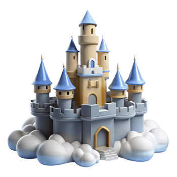 wonderful abstract Fairytale Castle 3D Render original png