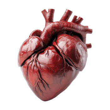 Heart anatomy model medical study 3d render laboratory png