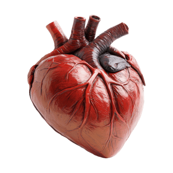 Heart anatomy model science lab 3d render medical close-up png
