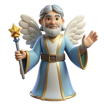 serene abstract 3D Render of a Friendly Angel 4K png