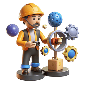 magnificent modern 3D Illustration Engineer Gear Mechanism exclusive png