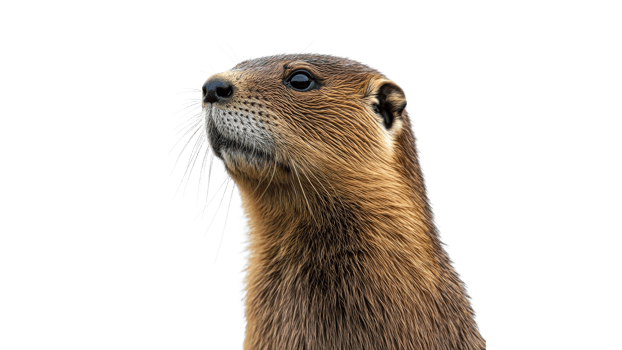 Otter with distinctive features under bright light png
