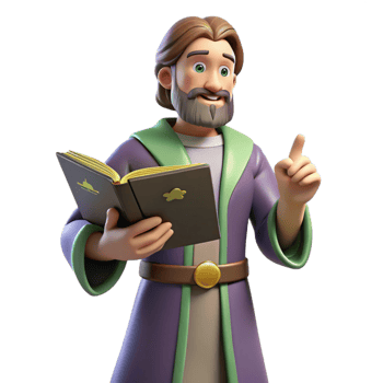 extraordinary minimalist 3D Cartoon Wise Man Illustration high resolution png