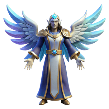 beautiful contemporary Angelic 3D Render Celestial Being original png