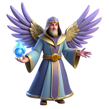 extraordinary modern Angelic Wizard 3D Render exclusive png