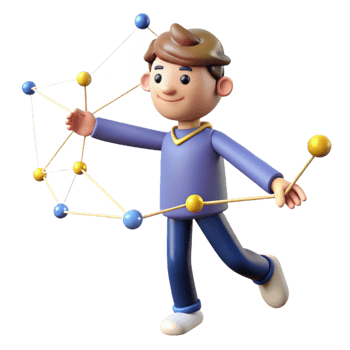 impressive classic 3D Cartoon Boy with Network Illustration premium png