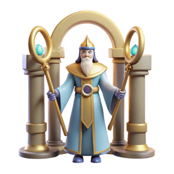 elegant creative Wise Wizard 3D Render genuine png