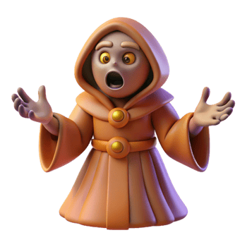 impressive vintage 3D Render Surprised Cartoon Mage genuine png