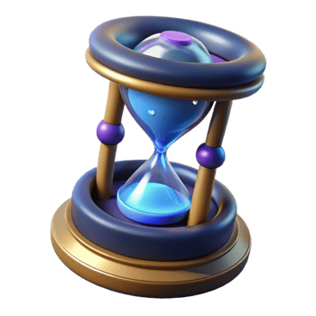 impressive abstract 3D Hourglass Illustration Time Sand Blue Gold original png