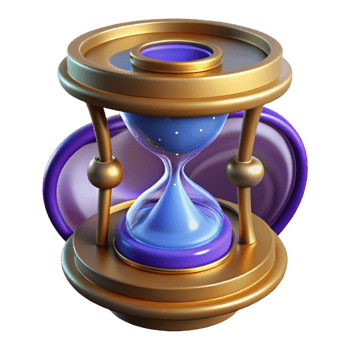 impressive creative 3D Render Golden Hourglass Abstract Background 4K png
