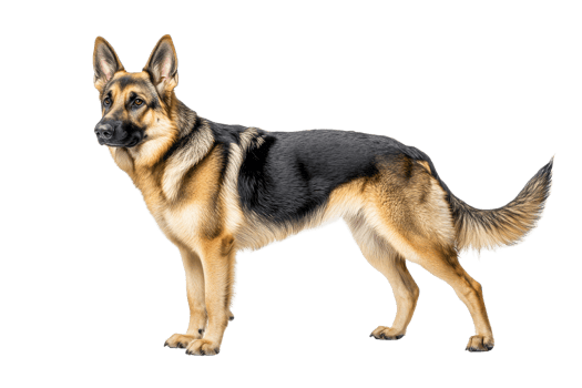 Graceful German shepherd on white background png