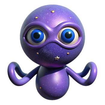 impressive creative Purple Cosmic Creature 3D Render original png