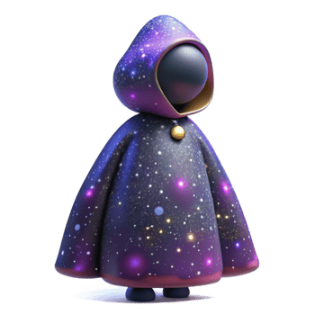 magnificent abstract 3D Render of a Cosmic Wizard authentic png