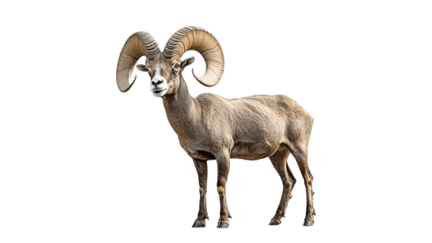 Majestic ram standing confidently in natural pose png