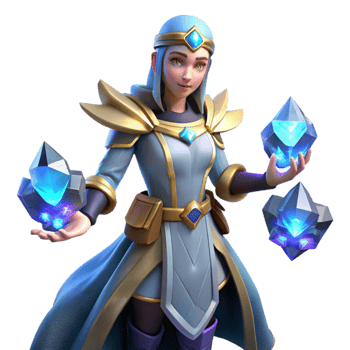 serene modern Fantasy Female Mage 3D Render premium png