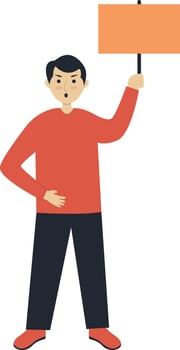 Illustration of Excited Man Holding Banner vector