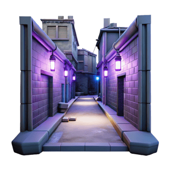 serene traditional Night Alley 3D Model detailed png