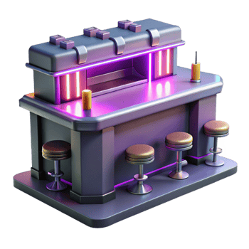 extraordinary classic Neon Bar 3D Model exclusive png