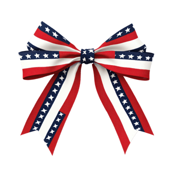 a bow with stars and stripes isolate on transparent background png