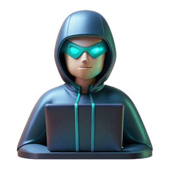 wonderful contemporary 3D Hacker Illustration Anonymous Hooded Figure professional png