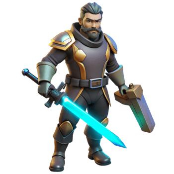 stunning minimalist 3D Stylized Warrior Illustration 4K png