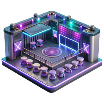 wonderful creative Neon Club 3D Render high resolution png