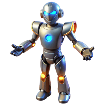 magnificent vintage Friendly Robot 3D Render professional png