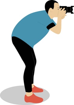 Profession Photographer Cartoon Illustration vector