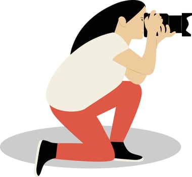 Profession Photographer Illustration in Flat Design. vector