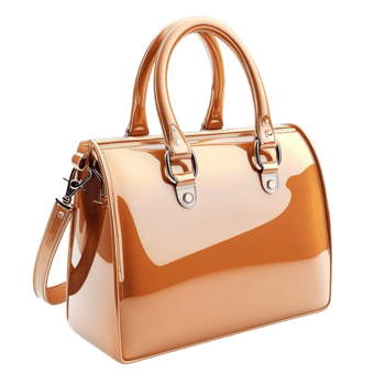 glossy handbag in a warm caramel shade adds elegance to any outfit png