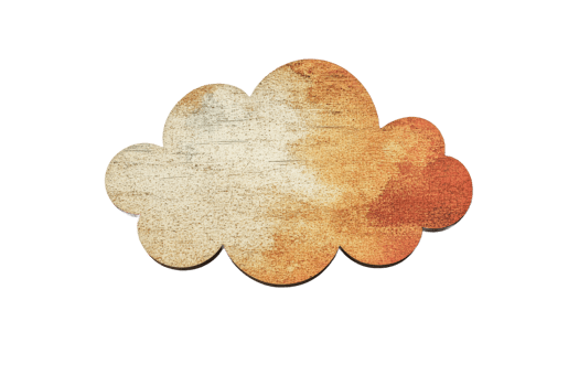 Decorative cloud design in soft hues on canvas png
