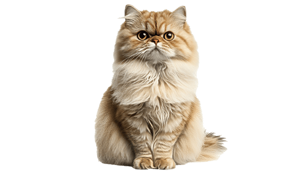Persian cat with fluffy coat and expressive eyes png